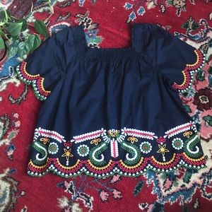 Crown & Ivy embroidered top